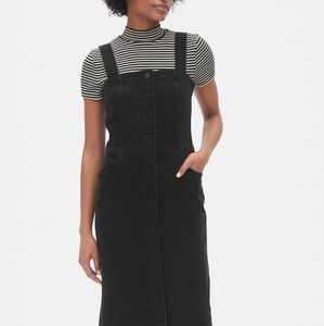 GAP Black Denim Apron-Front Dress